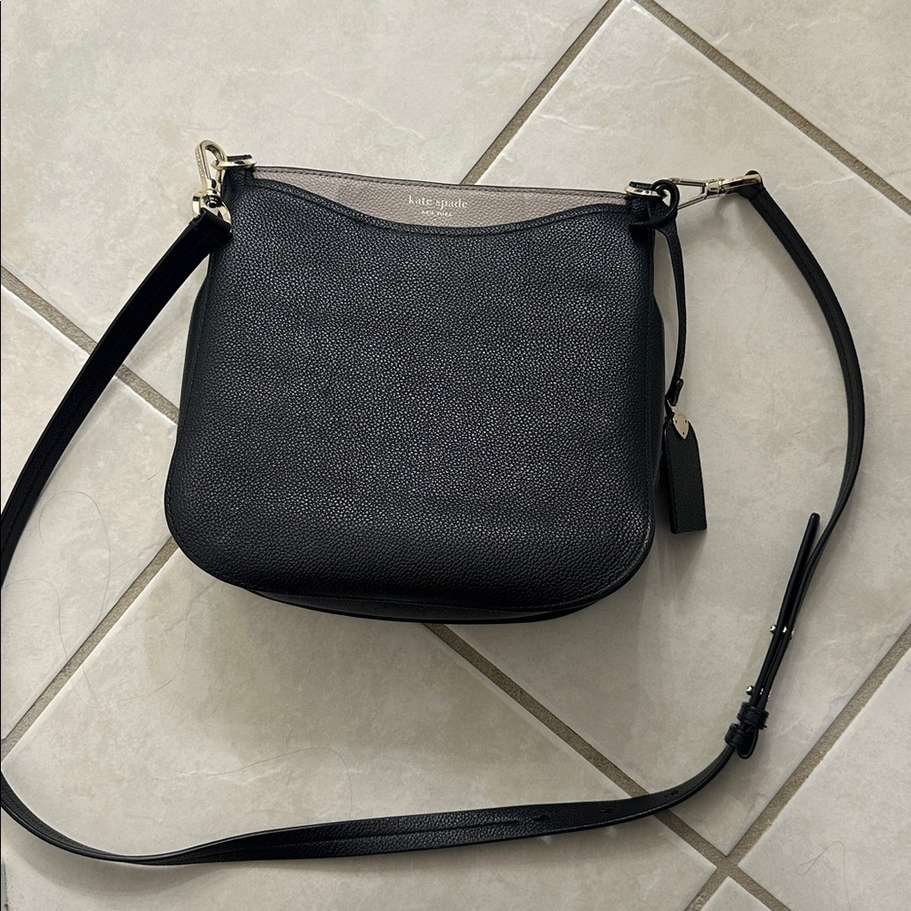 KATE SPADE New York Margaux black & tan pebbled leather crossbody